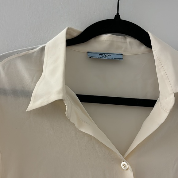 Prada silk cream button down shirt - Picture 4 of 7